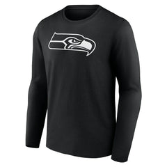 Seattle Seahawks Personalized Name & Number Monochrome Long Sleeve T-Shirt - Black - NFL