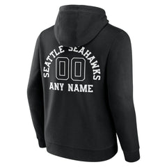 Seattle Seahawks Personalized Name & Number Pullover Hoodie - Black - NFL