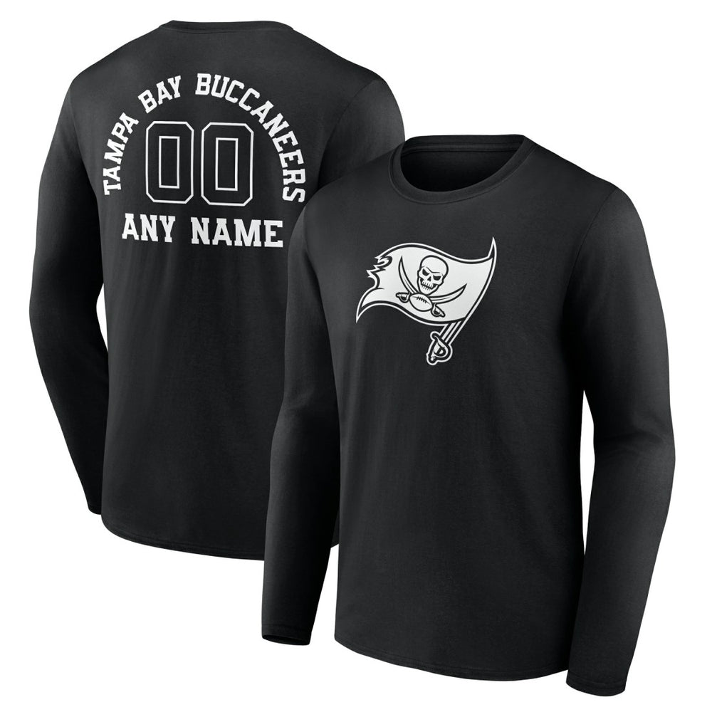 Tampa Bay Buccaneers Personalized Name & Number Monochrome Long Sleeve T-Shirt - Black - NFL
