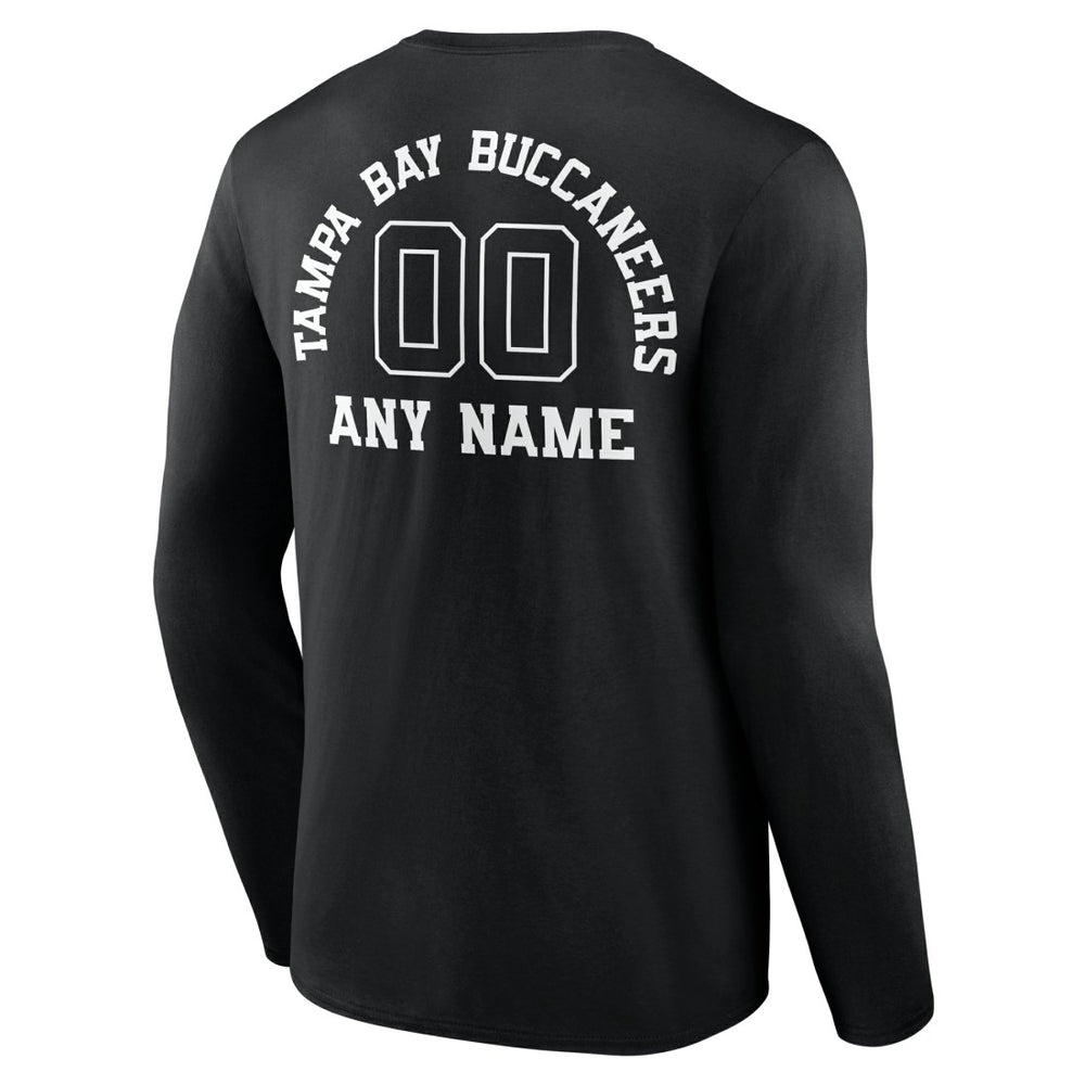Tampa Bay Buccaneers Personalized Name & Number Monochrome Long Sleeve T-Shirt - Black - NFL
