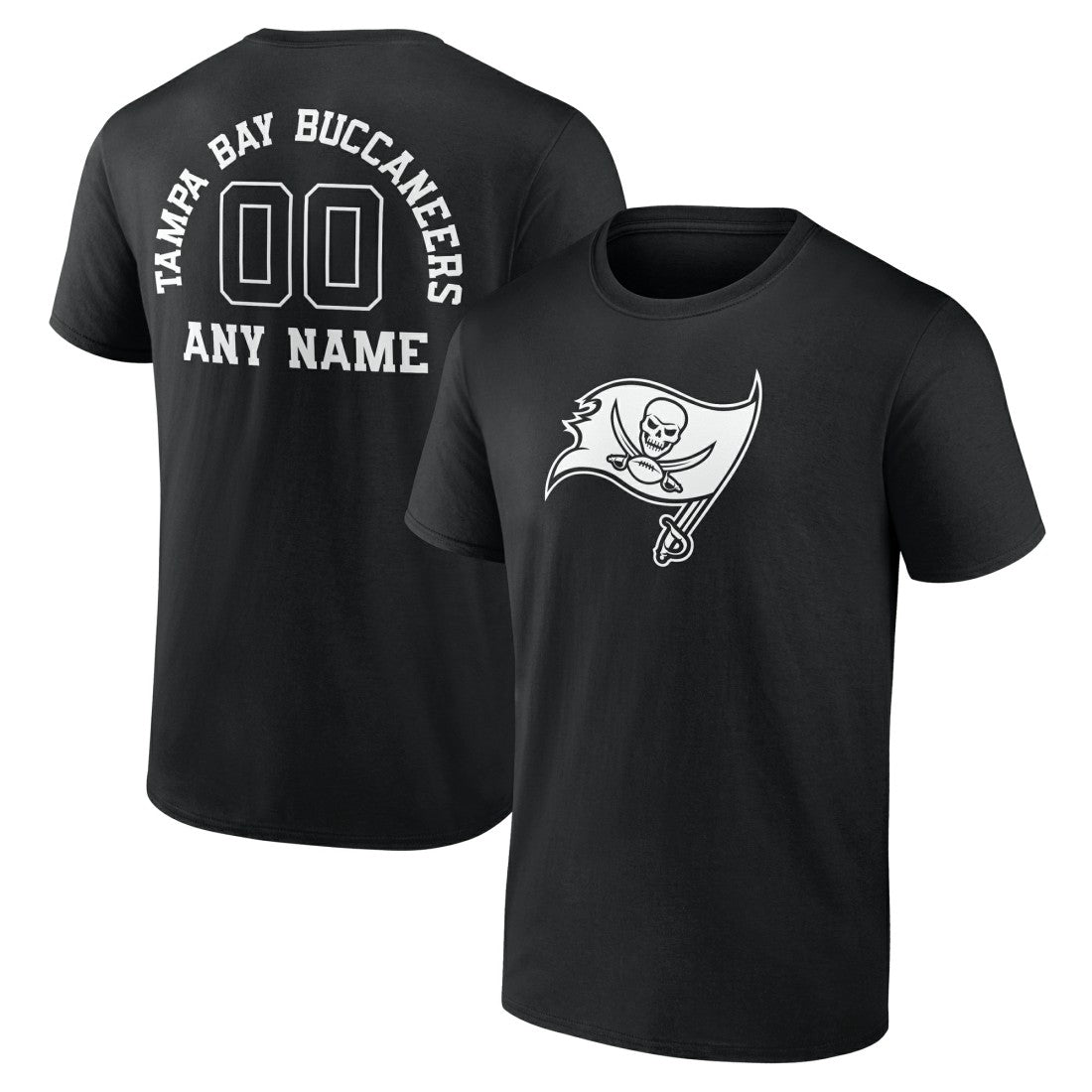 Tampa Bay Buccaneers Personalized Name & Number Monochrome T-Shirt - Black - NFL