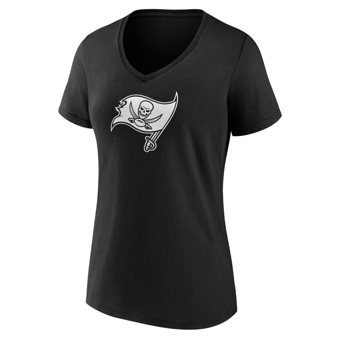 Tampa Bay Buccaneers Women's Personalized Name & Number Monochrome V-Neck T-Shirt - Black - NFL