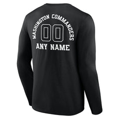 Washington Commanders Personalized Name & Number Monochrome Long Sleeve T-Shirt - Black - NFL