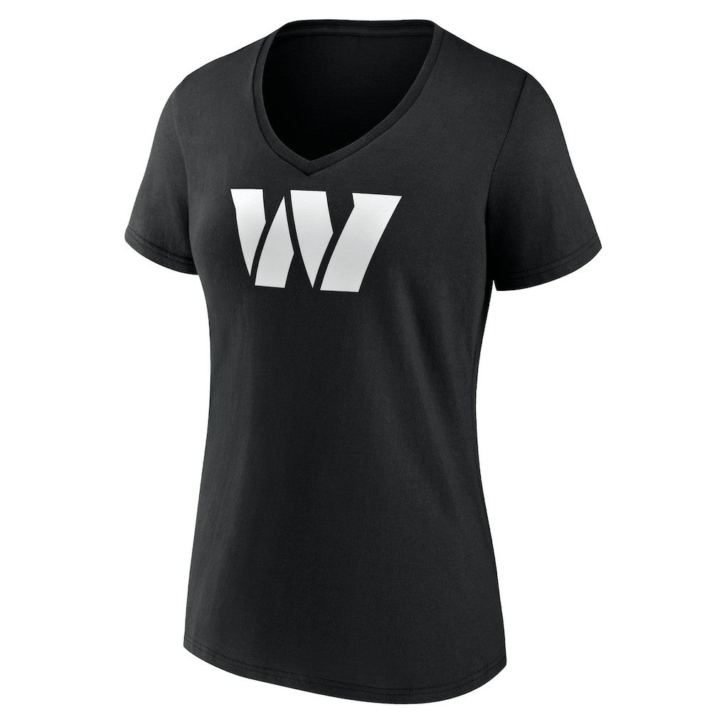 Washington Commanders Women's Personalized Name & Number Monochrome V-Neck T-Shirt - Black - NFL