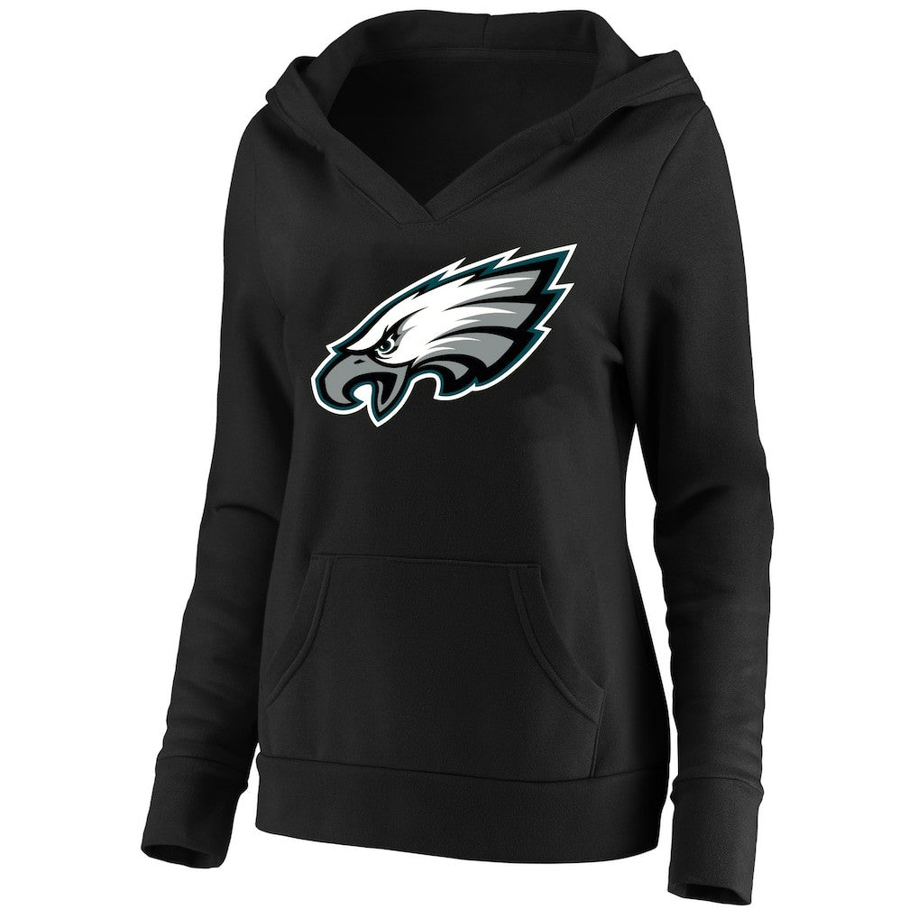Philadelphia Eagles Women's Plus Size V-Neck Pullover Hoodie - Black - Fanatics