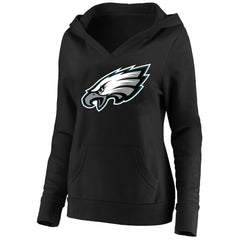 Philadelphia Eagles Women's Plus Size V-Neck Pullover Hoodie - Black - Fanatics