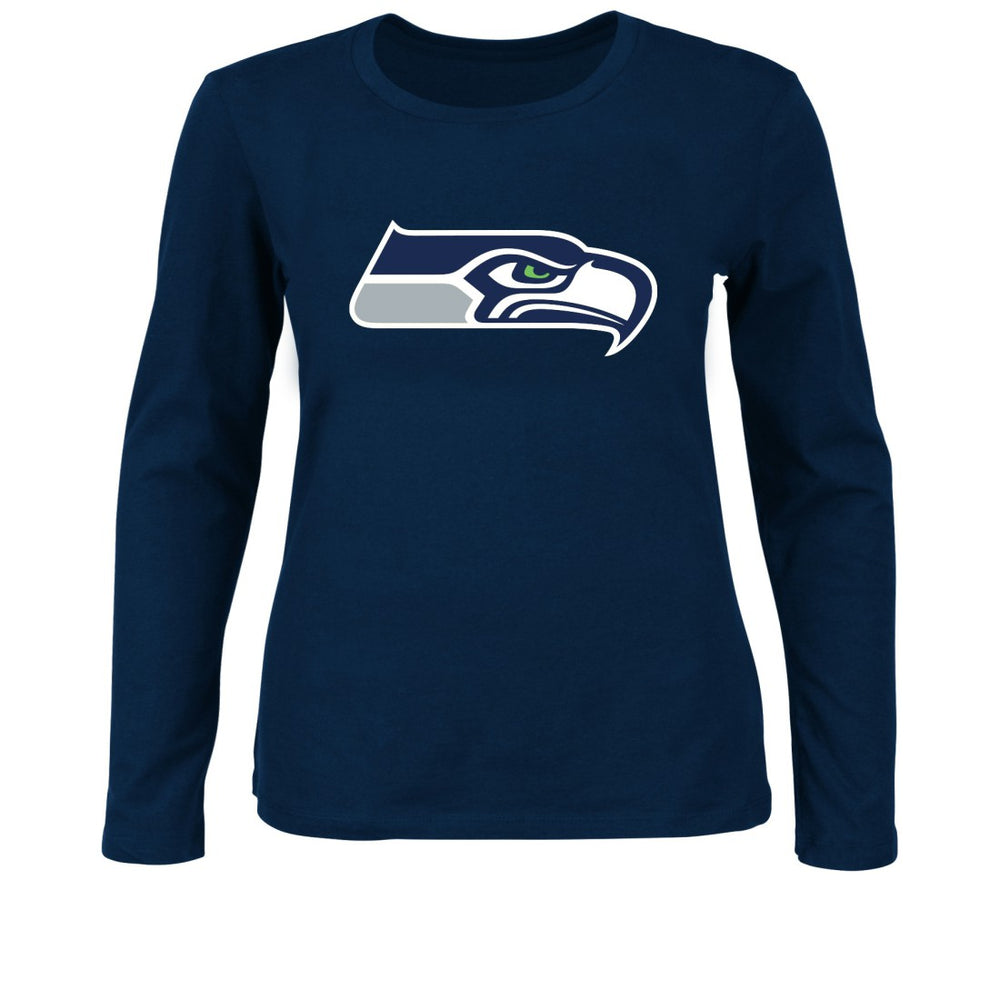 Seattle Seahawks Women's Plus Size Long Sleeve T-Shirt - College Navy - Fanatics