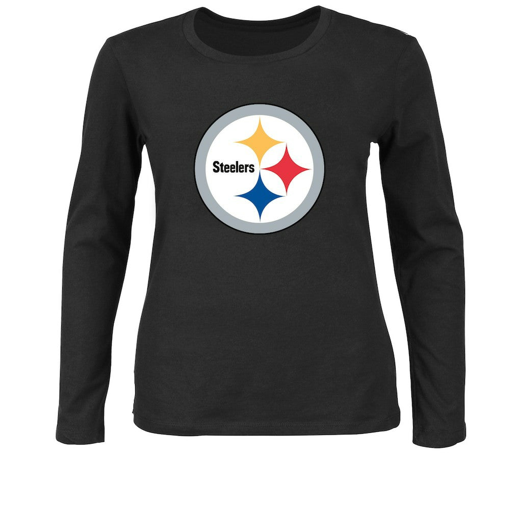 Pittsburgh Steelers Women's Plus Size Long Sleeve T-Shirt - Black - Fanatics