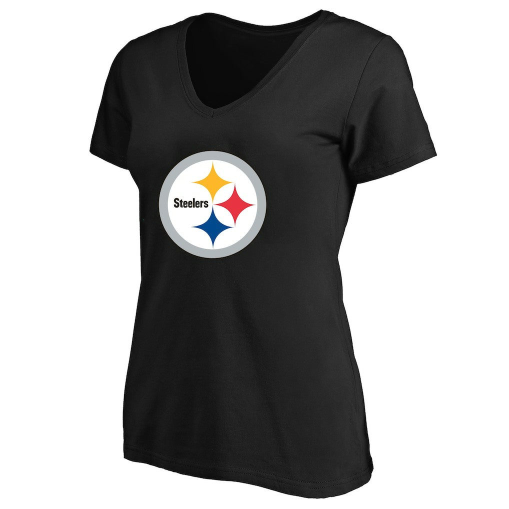 Pittsburgh Steelers Women's Plus Size V-Neck T-Shirt - Black - Fanatics