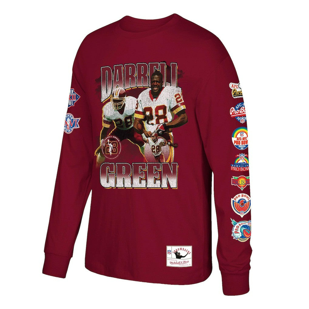 Darrell Green Washington Commanders Player Graphic Long Sleeve T-Shirt - Burgundy - Mitchell & Ness