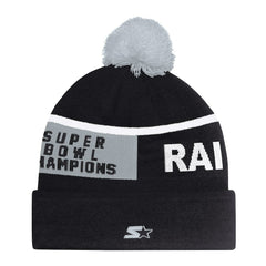 Las Vegas Raiders Starter Unisex Chyron Cuffed Knit Hat with Pom - Black - NFL