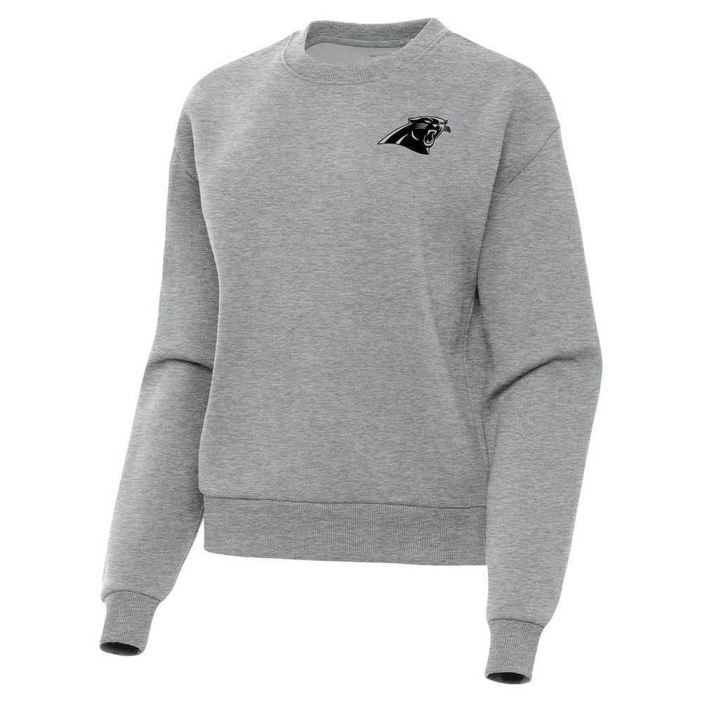 Carolina Panthers Antigua Women's Victory Pullover Sweatshirt - Heather Gray - NFL