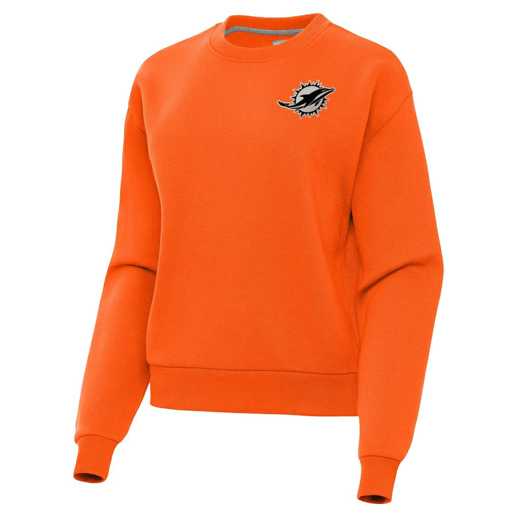 Miami Dolphins Antigua Women's Victory Pullover Sweatshirt - Orange - NFL