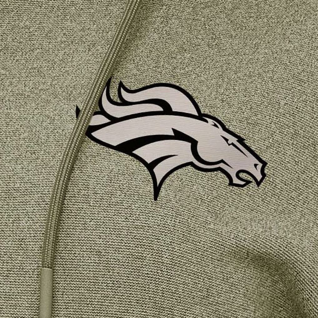 Denver Broncos Antigua Women's Justice Pullover Hoodie - Olive - NFL