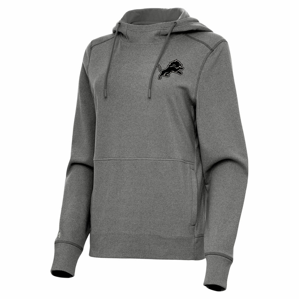 Detroit Lions Antigua Women's Justice Pullover Hoodie - Heather Black - NFL