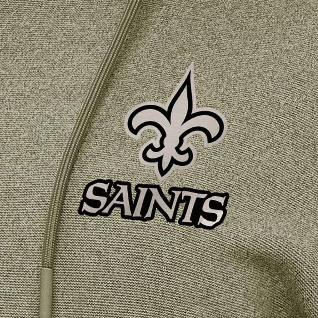 New Orleans Saints Antigua Women's Justice Pullover Hoodie - Olive - NFL
