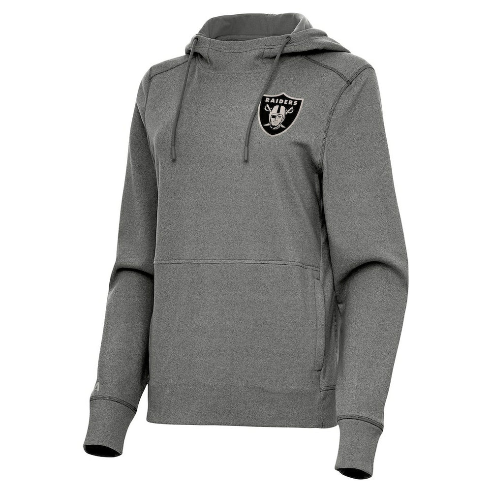 Las Vegas Raiders Antigua Women's Justice Pullover Hoodie - Heather Black - NFL