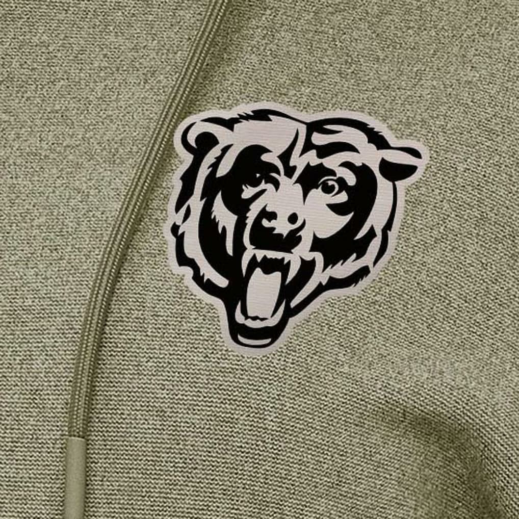 Chicago Bears Antigua Women's Justice Pullover Hoodie - Olive - NFL