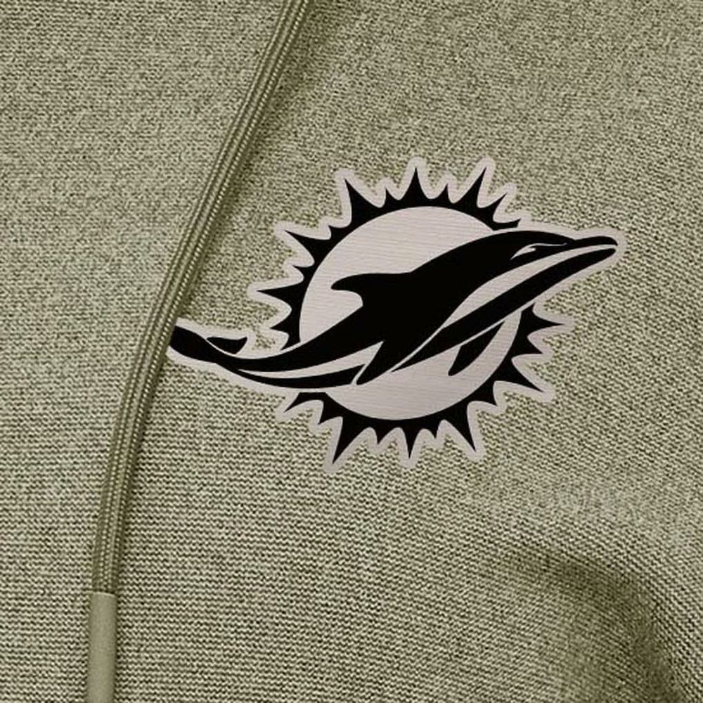 Miami Dolphins Antigua Women's Justice Pullover Hoodie - Olive - NFL
