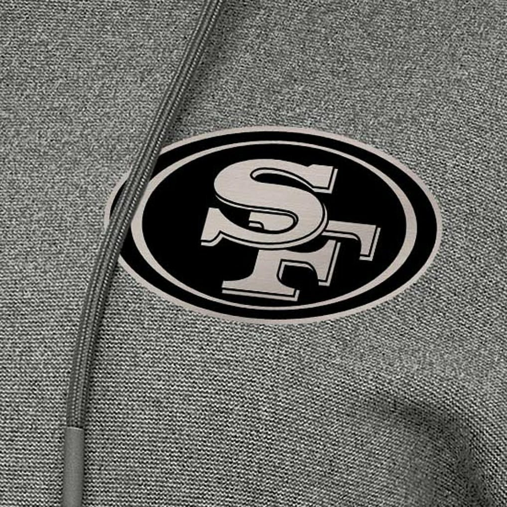 San Francisco 49ers Antigua Women's Justice Pullover Hoodie - Heather Black - NFL