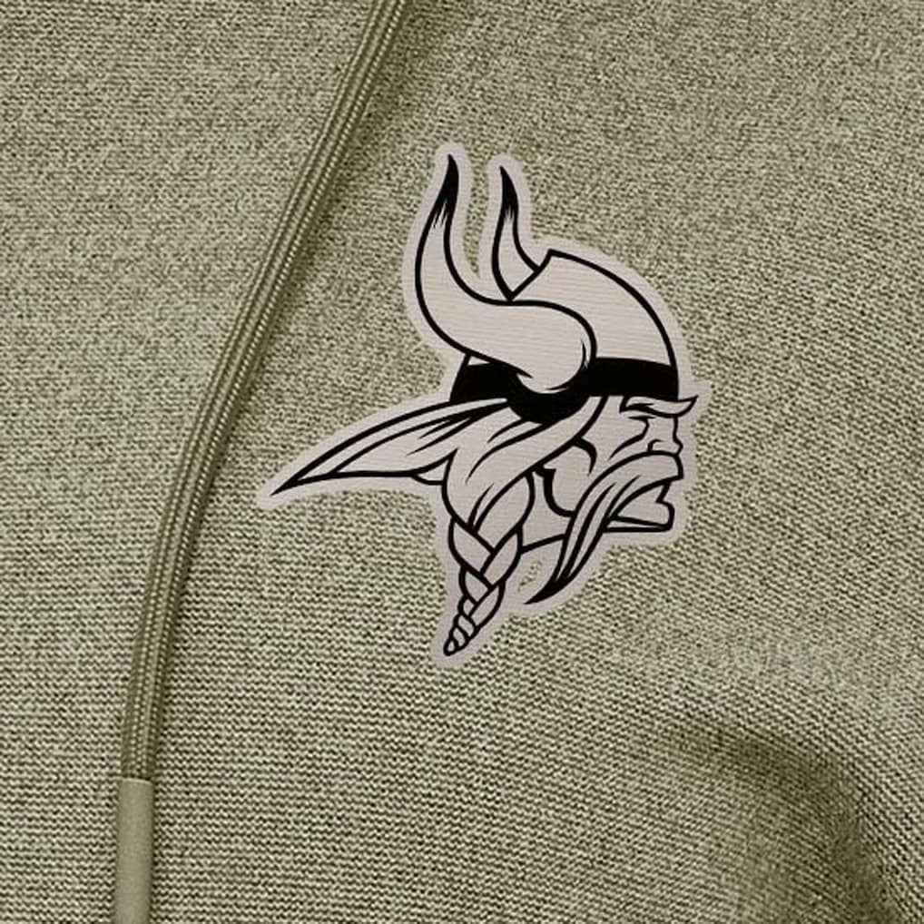 Minnesota Vikings Antigua Women's Justice Pullover Hoodie - Olive - NFL