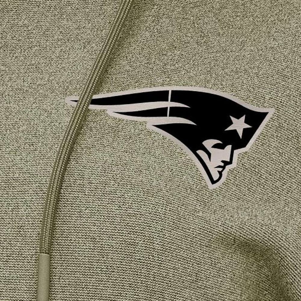 New England Patriots Antigua Women's Justice Pullover Hoodie - Olive - NFL