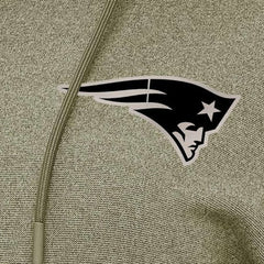 New England Patriots Antigua Women's Justice Pullover Hoodie - Olive - NFL