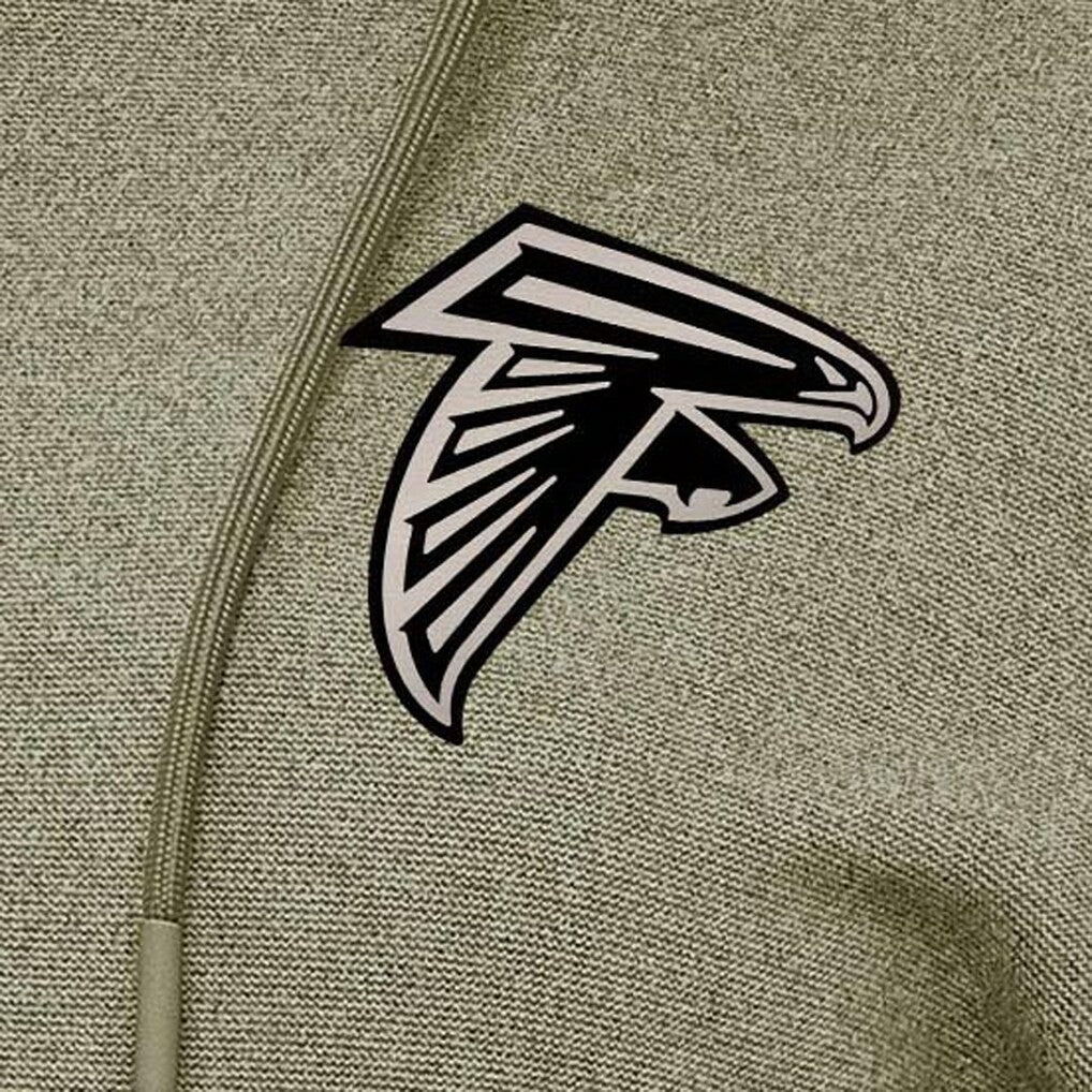 Atlanta Falcons Antigua Women's Justice Pullover Hoodie - Olive - NFL