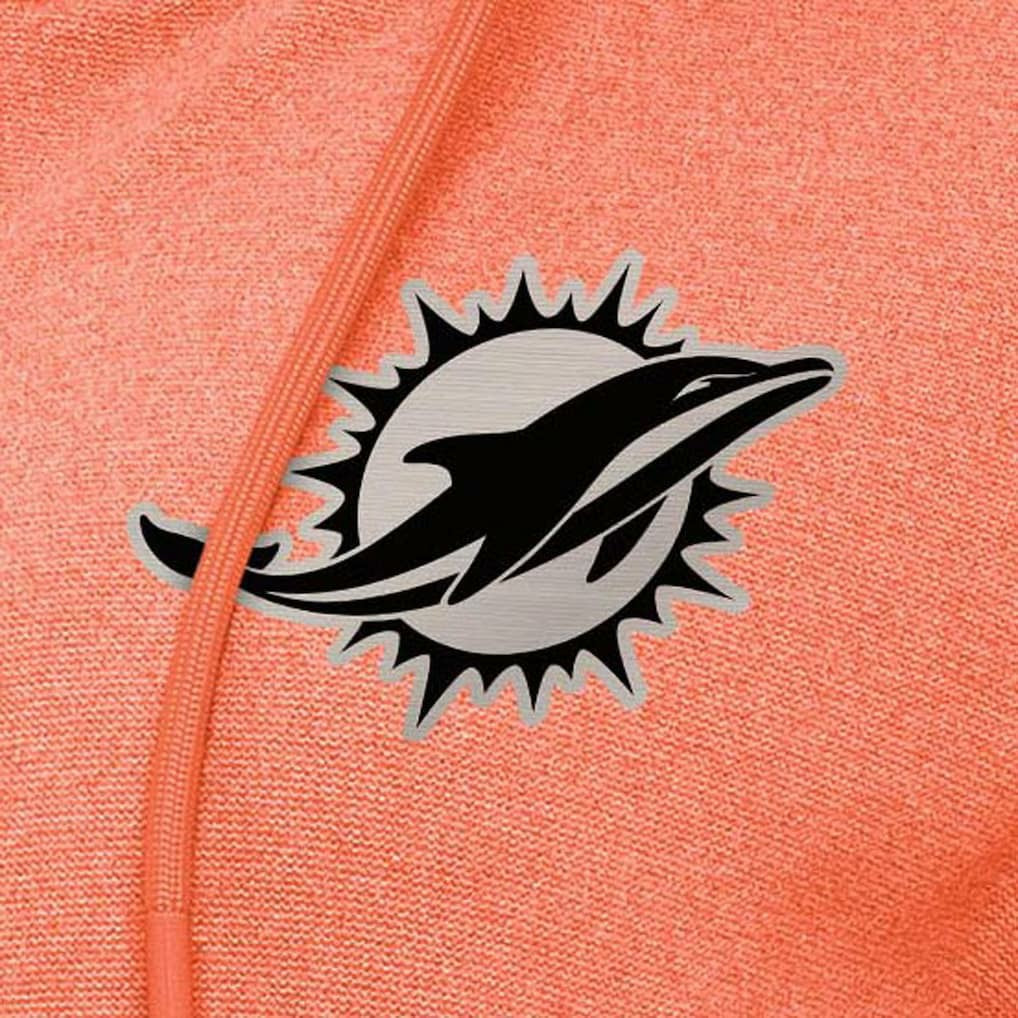 Miami Dolphins Antigua Women's Seeker Full-Zip Hoodie Jacket - Heather Orange - NFL
