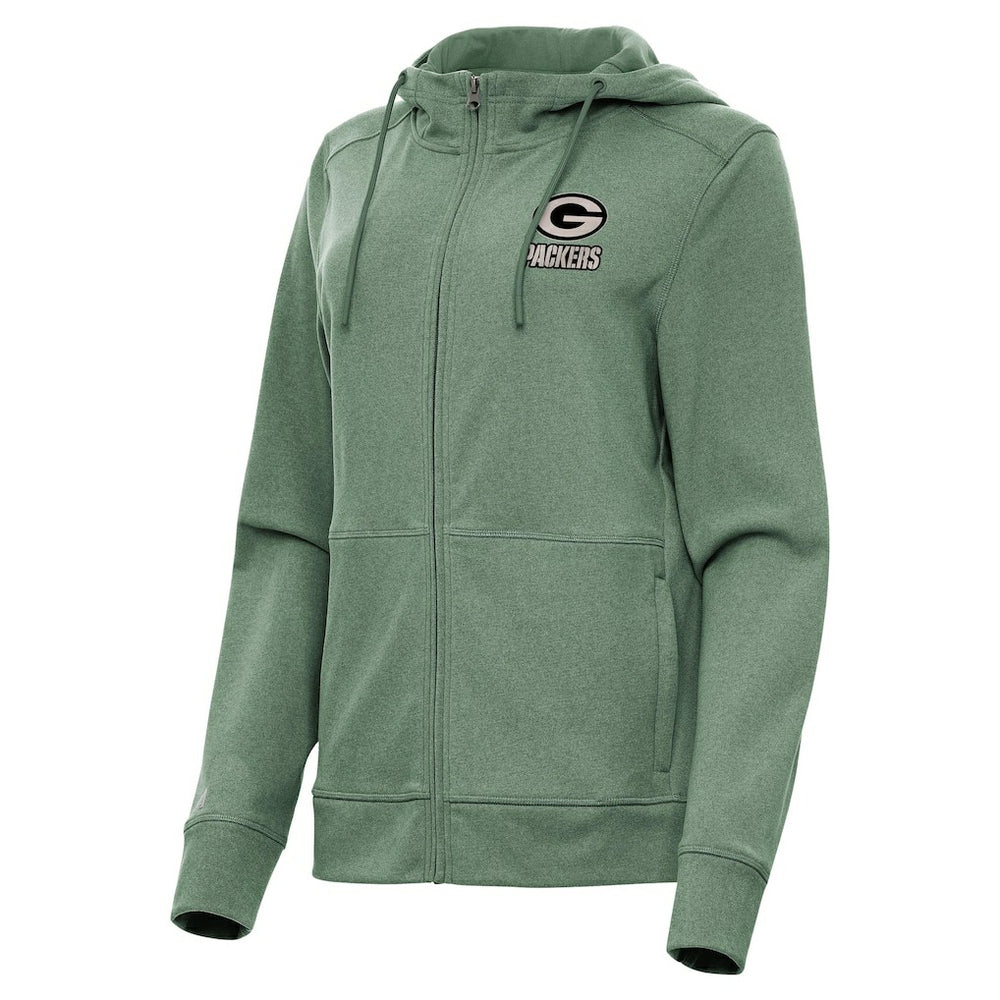 Green Bay Packers Antigua Women's Seeker Full-Zip Hoodie Jacket - Hunter Green - NFL