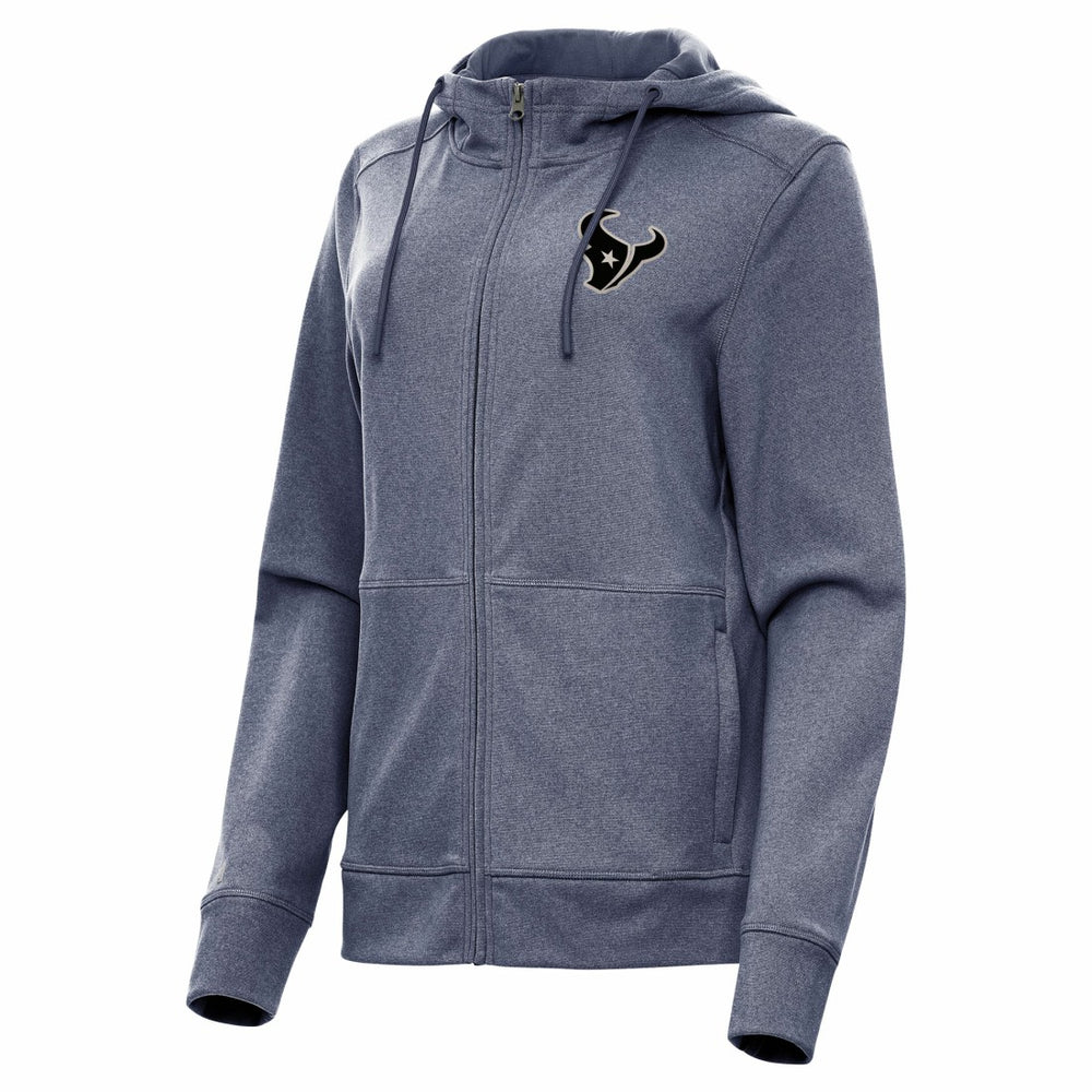 Houston Texans Antigua Women's Seeker Full-Zip Hoodie Jacket - Heather Navy - NFL