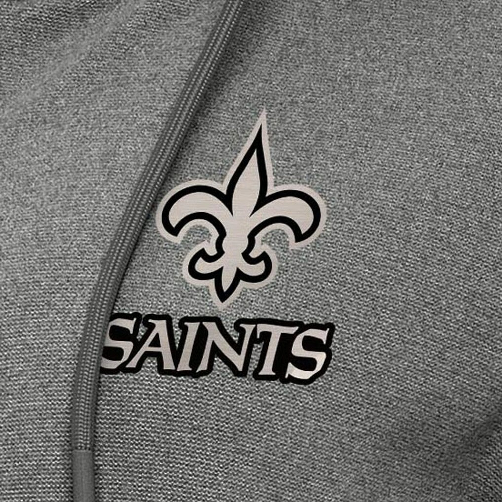 New Orleans Saints Antigua Women's Seeker Full-Zip Hoodie Jacket - Heather Black - NFL