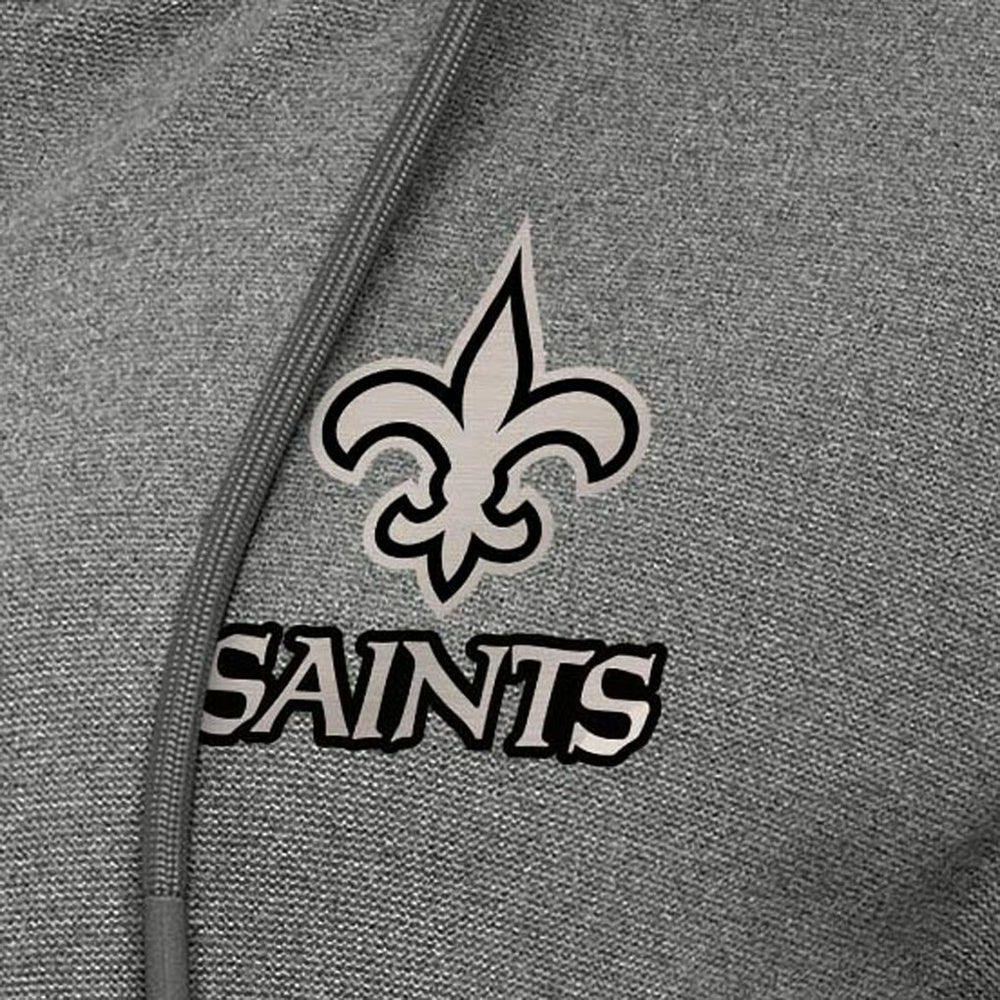 New Orleans Saints Antigua Women's Seeker Full-Zip Hoodie Jacket - Heather Black - NFL
