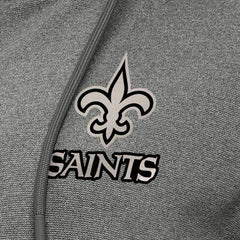 New Orleans Saints Antigua Women's Seeker Full-Zip Hoodie Jacket - Heather Black - NFL