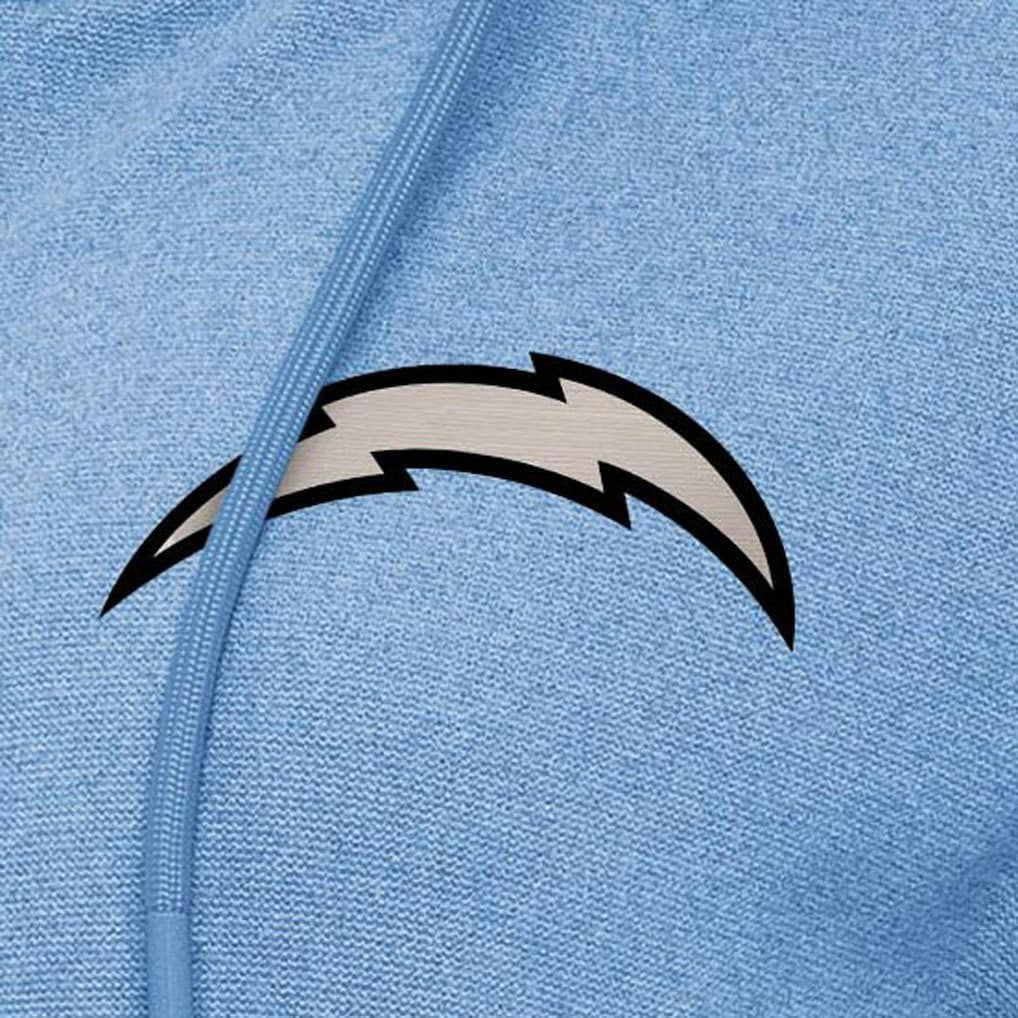 Los Angeles Chargers Antigua Women's Seeker Full-Zip Hoodie Jacket - Heather Powder Blue - NFL