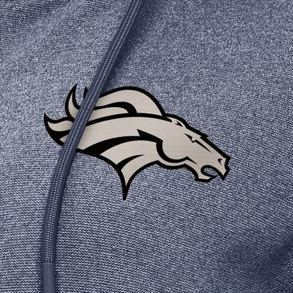 Denver Broncos Antigua Women's Seeker Full-Zip Hoodie Jacket - Heather Navy - NFL