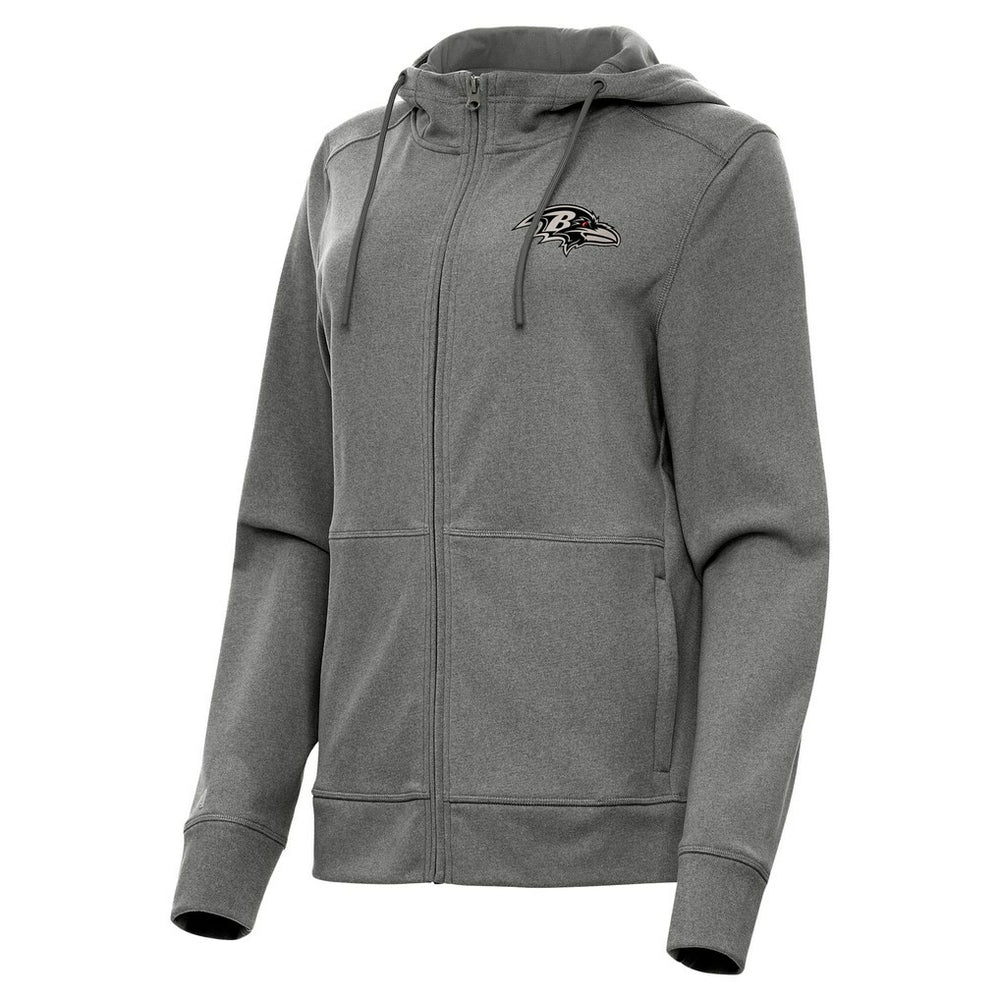 Baltimore Ravens Antigua Women's Seeker Full-Zip Hoodie Jacket - Heather Black - NFL