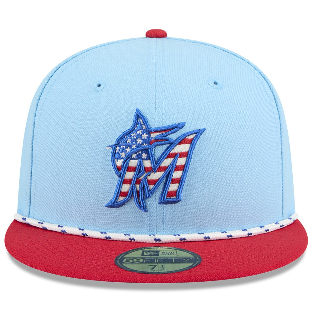 Miami Marlins New Era 2025 Fourth of July 59FIFTY Fitted Hat for sale