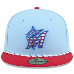 Miami Marlins New Era 2025 Fourth of July 59FIFTY Fitted Hat for sale