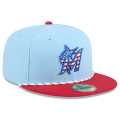 Miami Marlins New Era 2025 Fourth of July 59FIFTY Fitted Hat for sale