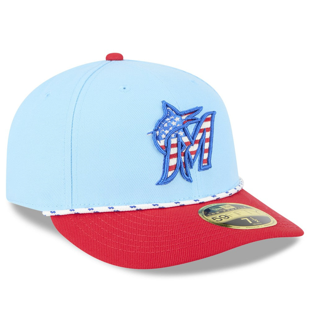 Miami Marlins New Era 2025 Fourth of July Low Profile 59FIFTY Fitted Hat Sale