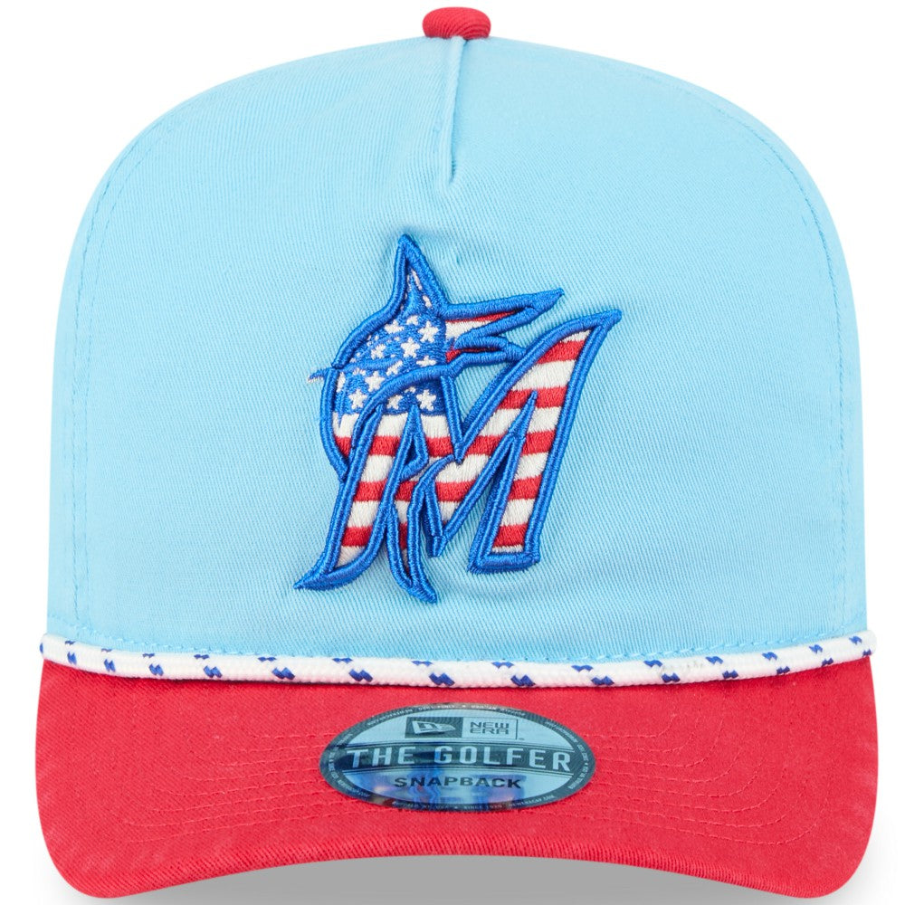 Miami Marlins New Era 2025 Fourth of July Golfer Snapback Hat Near Me