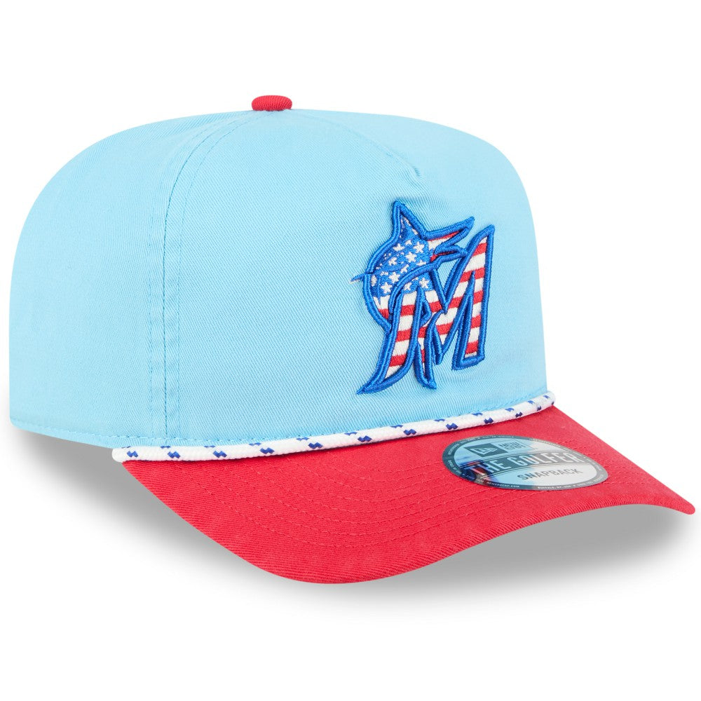 Miami Marlins New Era 2025 Fourth of July Golfer Snapback Hat Near Me