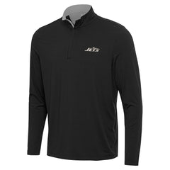 New York Jets Antigua Content Quarter-Zip Pullover Top - Black - NFL