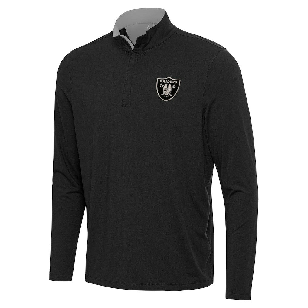 Las Vegas Raiders Antigua Content Quarter-Zip Pullover Top - Black - NFL