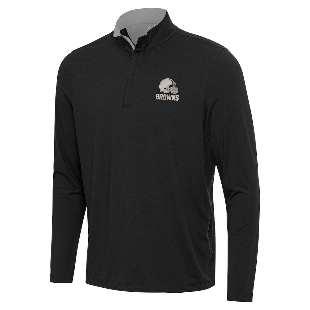 Cleveland Browns Antigua Content Quarter-Zip Pullover Top - Black - NFL