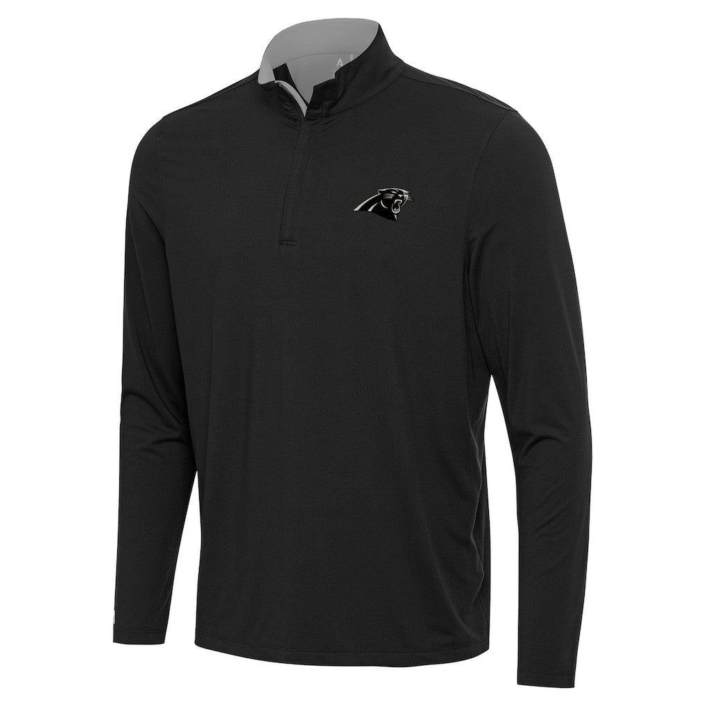 Carolina Panthers Antigua Content Quarter-Zip Pullover Top - Black - NFL