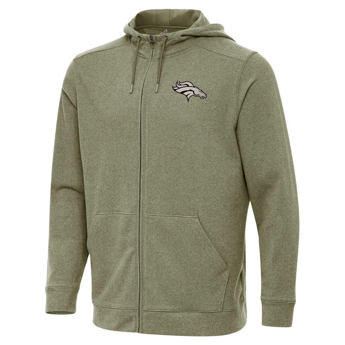 Denver Broncos Antigua Effortless Full-Zip Hoodie Jacket - Olive - NFL