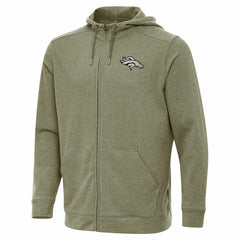 Denver Broncos Antigua Effortless Full-Zip Hoodie Jacket - Olive - NFL