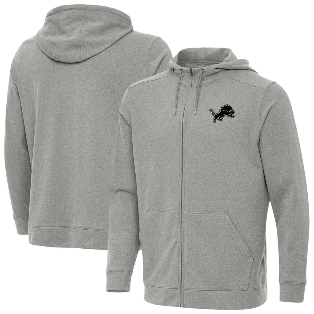Detroit Lions Antigua Effortless Full-Zip Hoodie Jacket - Heather Gray - NFL